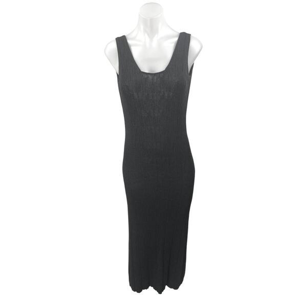 Zara Black Knit Sleeveless Cami Camisole Pullover Tank Bodycon Maxi Dress Size M - Picture 1 of 5